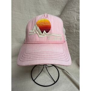 Yellowstone National Park Trucker Hat Pink Sunset American Needle Snapback Cap